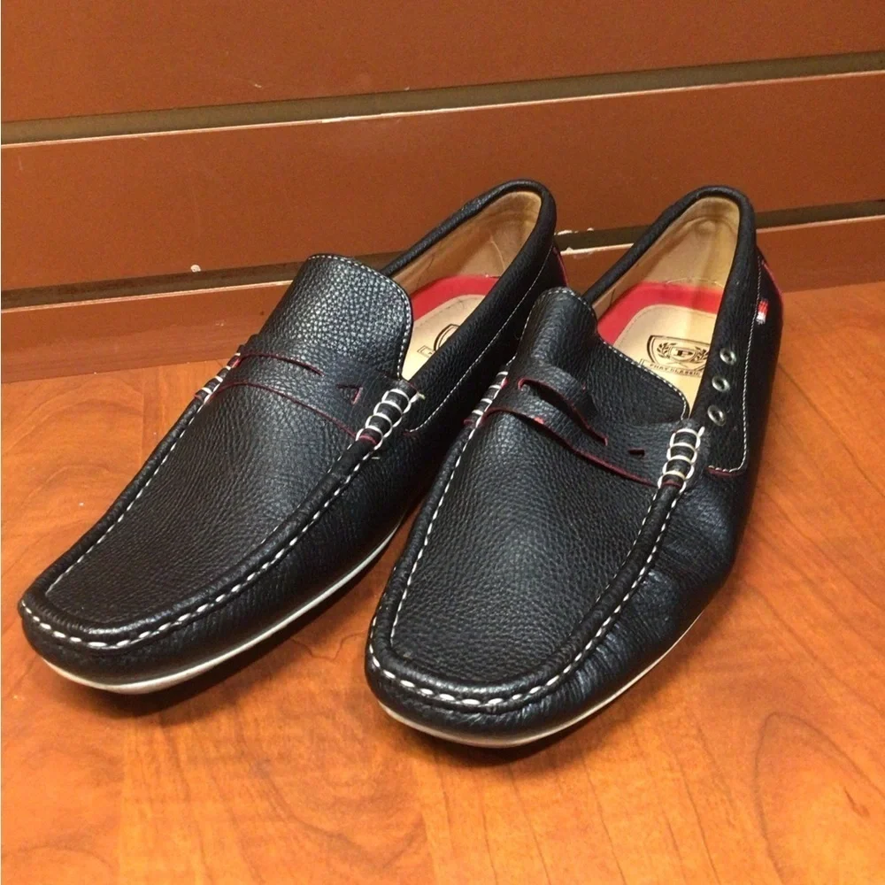 Stylish Black Leather Men's Slip-On Loafers